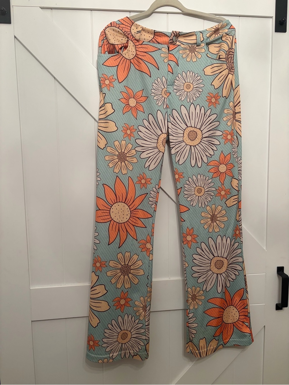 Women's Floral Bottoms in Orange and Green flowers